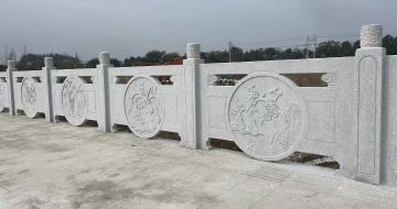 临沂芝麻白河道栏杆 石材栏杆